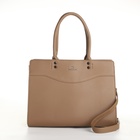 Сумка женская тоут на молнии, 33×12×25 см, однотонная, бежевая - Фото 3