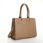 Сумка женская тоут на молнии, 33×12×25 см, однотонная, бежевая - Фото 5