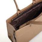 Сумка женская тоут на молнии, 33×12×25 см, однотонная, бежевая - Фото 8