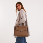 Сумка женская на молнии, цвет светло-песочный - фото 23824813