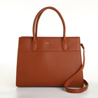 Сумка женская на молнии, цвет рыжий - фото 23749493