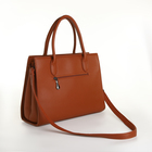 Сумка женская на молнии, цвет рыжий - фото 23749494