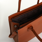 Сумка женская на молнии, цвет рыжий - фото 23749498