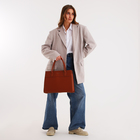 Сумка женская на молнии, цвет рыжий - фото 23824824