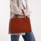 Сумка женская на молнии, цвет рыжий - фото 23824825