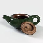 Набор для чайной церемонии керамический «Лунный камень», 5 предметов: 4 пиалы, чайник, цвет зелёный - Фото 4