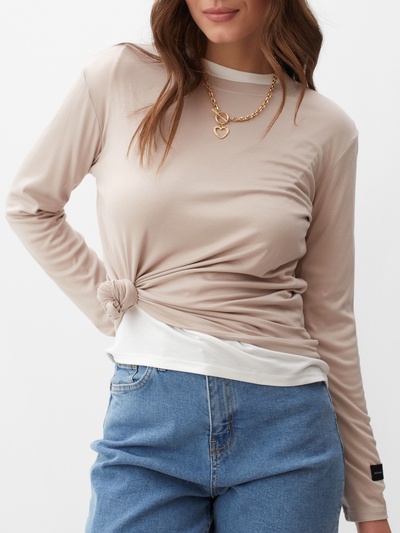 Лонгслив женский MIST Base, размер onesize, бежевый