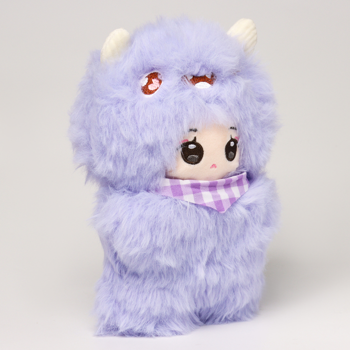Мягкая игрушка "Кукла" в костюме монстрика, 22 см, цвет фиолетовый