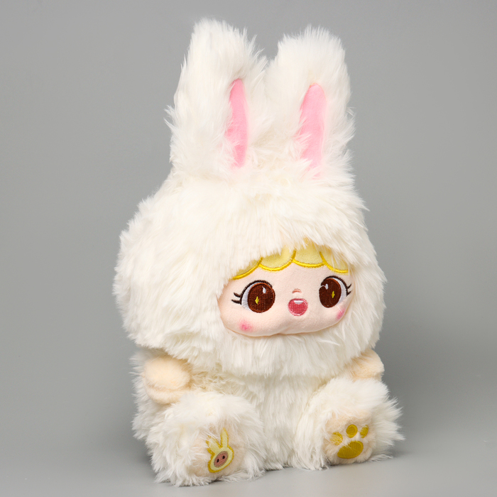 Мягкая игрушка "Кукла" в костюме зайки, 30 см, цвет белый