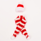 Вязанные шапка и шарфик для игрушек «Зимнее настроение» - фото 2722188
