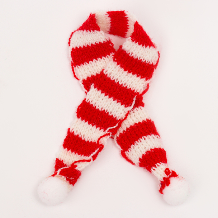 Вязанные шапка и шарфик для игрушек «Зимнее настроение» - фото 1908071578