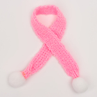 Вязанные шапка и шарфик для игрушек, цвет розовый - фото 9212916