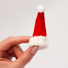 Новогодняя шапка для игрушек вязанная, набор 4 шт., размер — 7,5 × 4 см - фото 9212920
