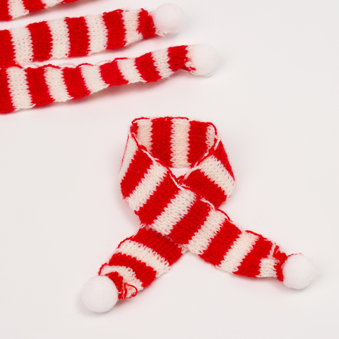 Шарфик для игрушек вязаный «Зимний вечер», набор 5 шт., размер 1 шт. — 27×2 см - Фото 1