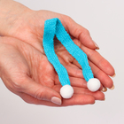 Шарфик для игрушек вязаный, набор 5 шт., размер 1 шт. — 27×2 см, цвет голубой - Фото 3