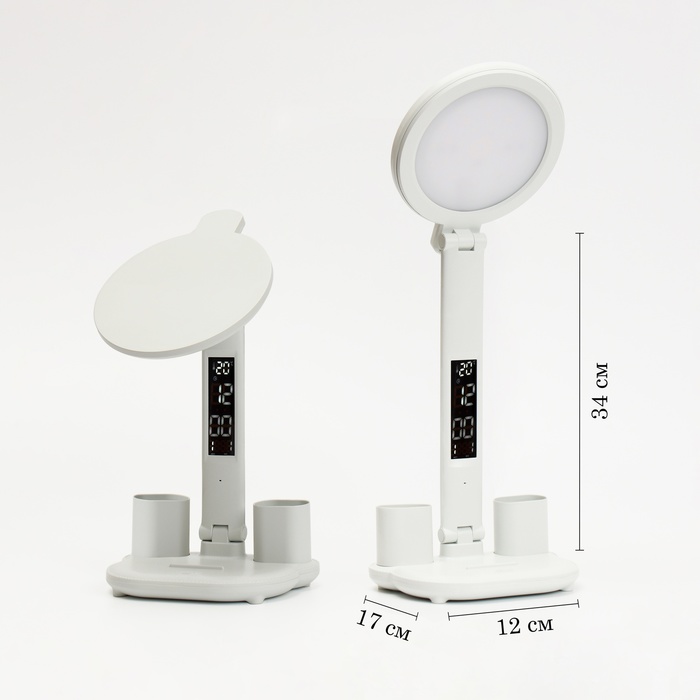 Часы - лампа электронные: календарь, термометр, органайзер, 7 Вт, 40 LED, 3 режима, USB - Фото 1