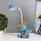Настольная лампа с точилкой "Мишка" LED 2Вт 3000К USB АКБ синий 15х14х30 см - фото 8947393