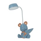 Настольная лампа с точилкой "Мишка" LED 2Вт 3000К USB АКБ синий 15х14х30 см - Фото 11