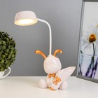 Настольная лампа с точилкой «Зайчик» LED 2 Вт 3000К USB АКБ розовый 15×14×30 см - Фото 2