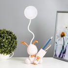 Настольная лампа с точилкой «Зайчик» LED 2 Вт 3000К USB АКБ розовый 15×14×30 см - Фото 4