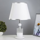 Настольная лампа с подсветкой "Жасмин" Е27 40Вт бело-хромовый 28х28х45,5 см - фото 298814639