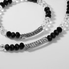 Набор 2 предмета« колье, браслет »Ноэль дуэт, цвет бело-чёрный в серебре - Фото 2
