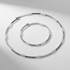 Набор 2 предмета« колье, браслет »Ноэль, бусины №4, цвет белый в серебре - фото 11991021