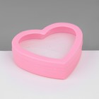 Органайзер для украшений «Шкатулка сердце» 24 места, пластик, 12×9,5×3 см, цвет розовый - фото 9185186