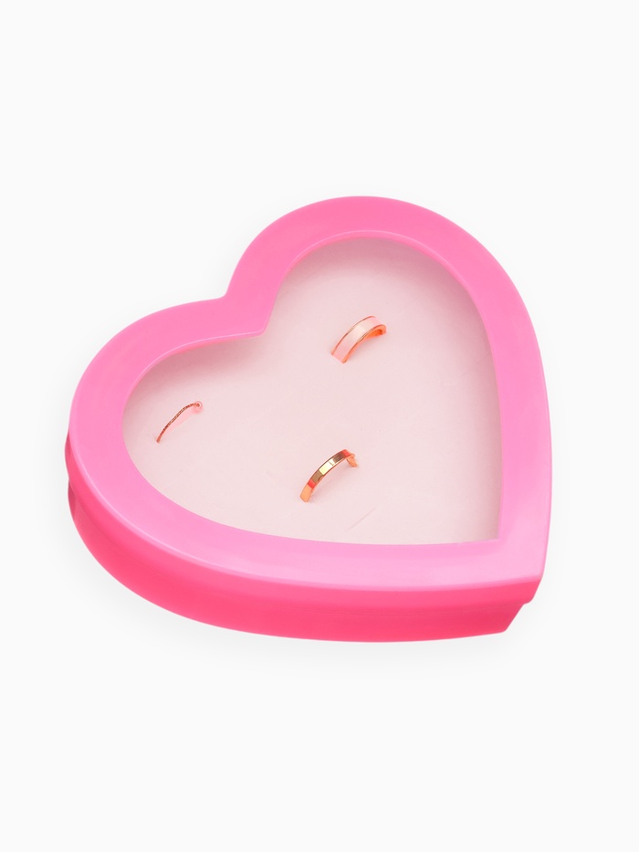 Подставки для украшений с крышкой «Дорожная сердце» 36 мест, пластик, 14×15.5×2 см, розовая - Фото 1