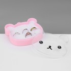 Органайзер для украшений «Шкатулка мишка» 8 мест, пластик, 10,5×10×3 см, цвет розовый - Фото 2