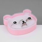Органайзер для украшений «Шкатулка мишка» 8 мест, пластик, 10,5×10×3 см, цвет розовый - Фото 3
