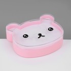 Органайзер для украшений «Шкатулка мишка» 8 мест, пластик, 10,5×10×3 см, цвет розовый - Фото 4