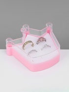 Подставки для украшений с крышкой QF «Дорожная корона» 6 мест, пластик, 9.5×9×3 см, розовая - фото 52708093