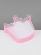 Подставки для украшений с крышкой QF «Дорожная корона» 6 мест, пластик, 9.5×9×3 см, розовая - фото 52708094