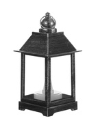 Светодиодная свеча в подсвечнике RISALUX «Фонарь малый», LED-ночник, от батареек 3×LR44, чёрно-серебристый, 6×6×13 см 10228464