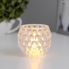 Светодиодная свеча в подсвечнике RISALUX «Стекло», ночник LED, от батареек 3×LR44, 7.5×7.5×7 см - Фото 2
