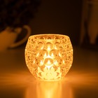 Светодиодная свеча в подсвечнике RISALUX «Стекло», ночник LED, от батареек 3×LR44, 7.5×7.5×7 см - Фото 3