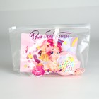 Подарочный набор для девочки «Волшебству быть!», косметичка, расчёска, наклейки для ногтей, 2 резинки, анкета для девочек А6, МИКС - фото 23777547