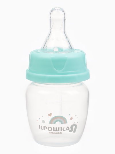 Бутылочка для кормления малыша Крошка Я Basic, классическое горло, от 0 мес., 60 мл (мерная шкала до 40 мл), бирюзовая