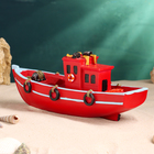 Сувенирная модель корабля «Катер красный», фигурка полистоун, 29×8×11 см - Фото 3