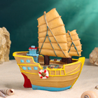 Сувенирная модель корабля «Парусник бежевый», фигурка полистоун, 15×17×9 см - Фото 4