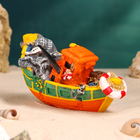 Сувенирная модель корабля «Рыбацкое судно цветное», фигурка полистоун, 16×7×7 см - Фото 3