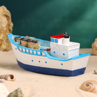 Сувенирная модель корабля «Рыбацкое судно с канатом», фигурка полистоун, 19×7×8 см - Фото 3
