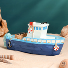 Сувенирная модель корабля «Рыбацкое судно с канатом», фигурка полистоун, 19×7×8 см - Фото 6