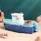 Сувенирная модель корабля «Рыбацкое судно с канатом», фигурка полистоун, 19×7×8 см - Фото 7