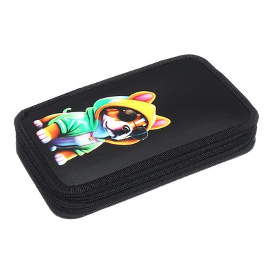 Пенал школьный, 2 секции, 12.5×20.5×4 см«Бульдог»