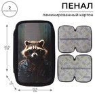 Пенал школьный, 2 секции, 12.5×20.5×4 см «Енот» - Фото 1