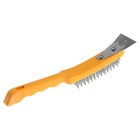 Щетка металлическая ручная ТУНДРА, со шпателем, пластиковая рукоятка, 5-рядная - Фото 8