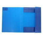 Папка на резинке А4, 450 мкм, "Standard", корешок 30 мм, тиснение "песок", синяя - Фото 2