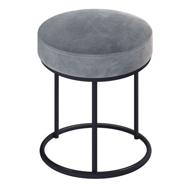 Банкетка в прихожую, 400×400×480 мм, цвет металл чёрный муар/нубук сталь